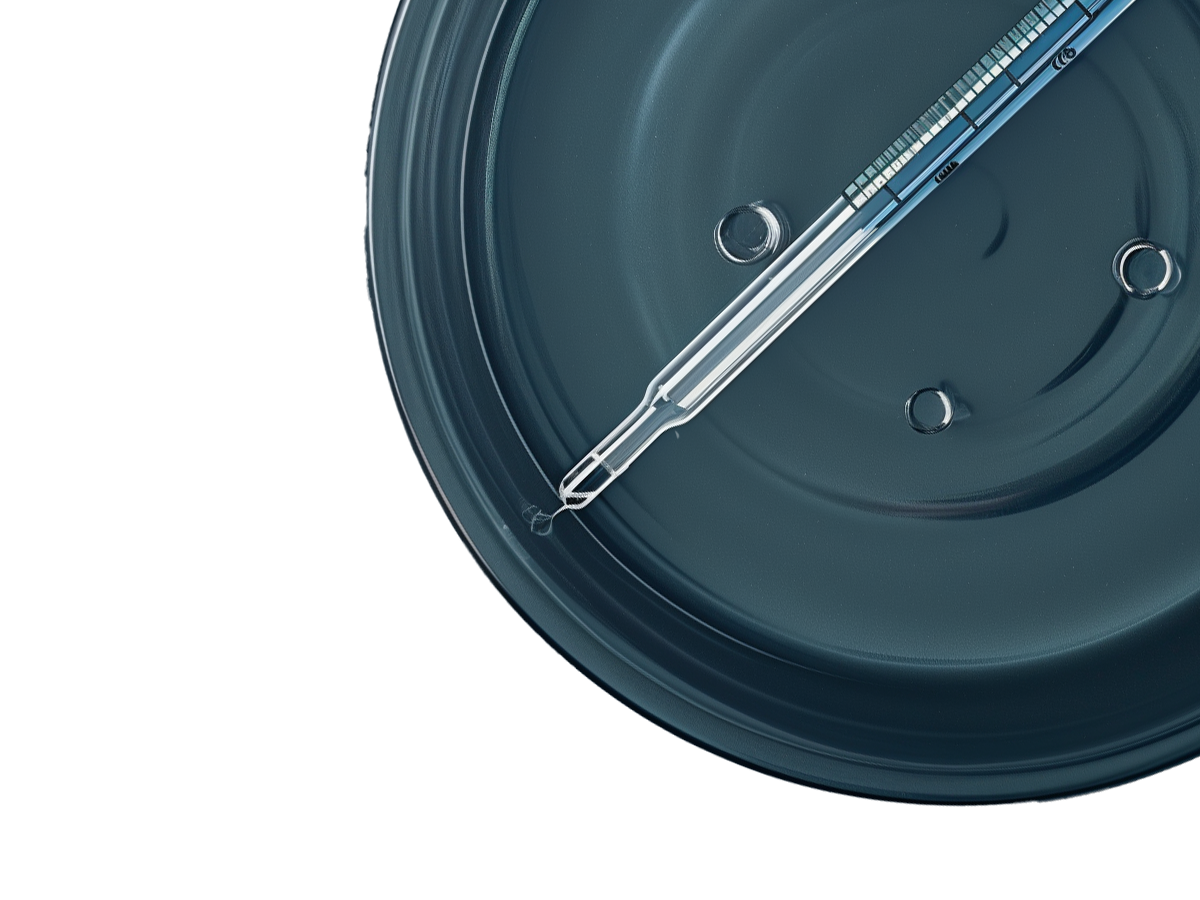 Close-up einer blauen Petrischale mit Pipette von Health Standard Solutions