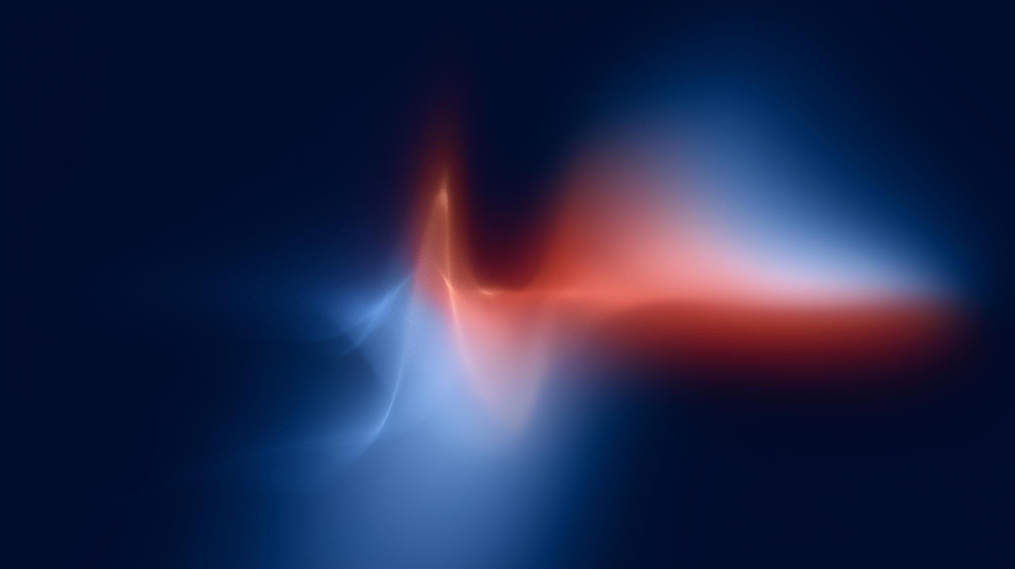 Leuchtende Pulswelle in Rot und Blau als Symbol für Herzratenvariabilität